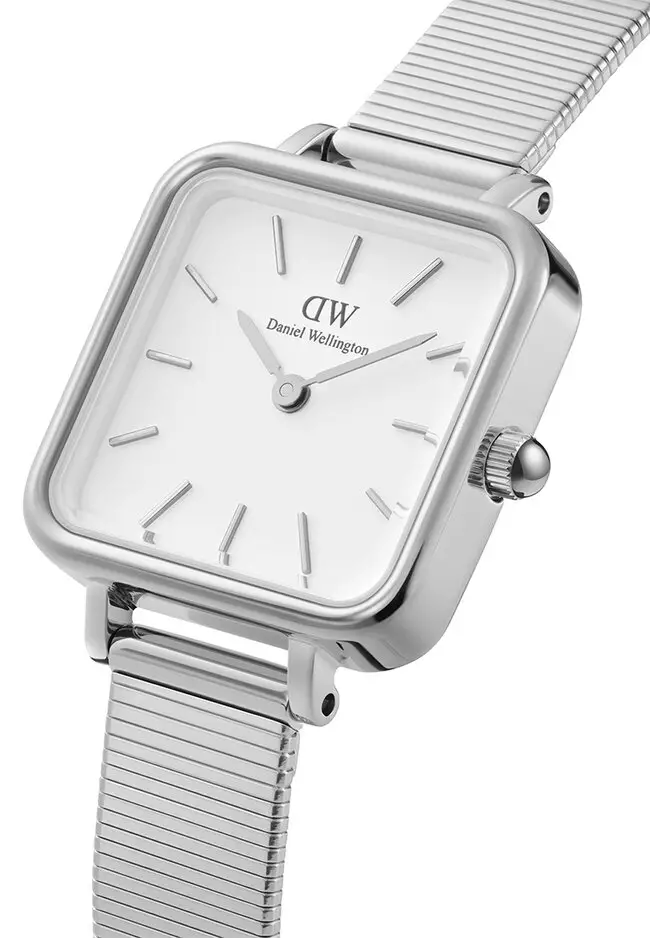 Quadro Studio 22x22mm Silver White Watch White Dial Piano strap Sliver Female watch Ladies watch Watch for women DW