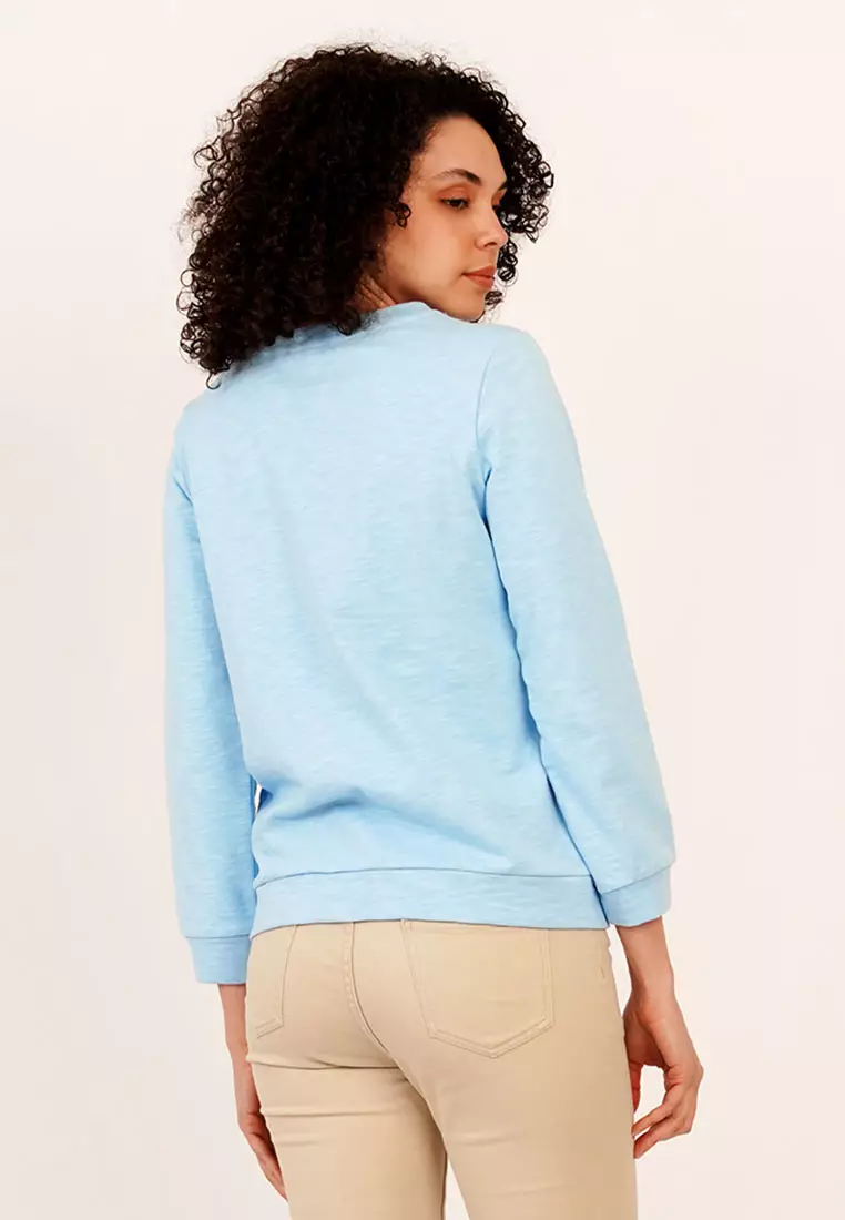 Buy Nicole Nicole Round Neckline Long Sleeve Sweatshirt Online Zalora