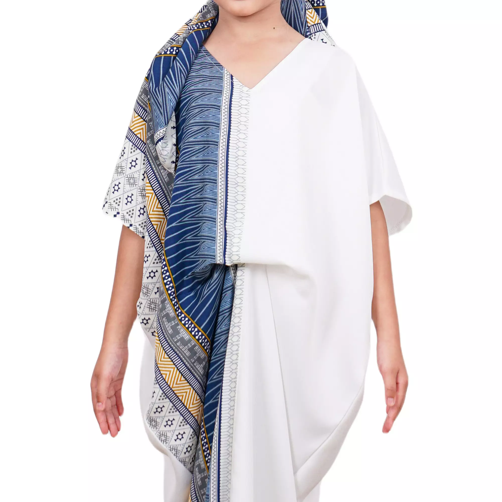 Dress Batik Anak Perempuan - Bhatara Batik Dewayani Kaftan - Dress Batik Modern Lengan Pendek