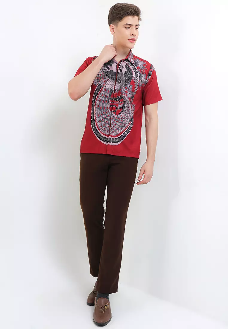 Merak Kemeja Batik Exclusive Premium Pria Casual Modern Lengan Pendek