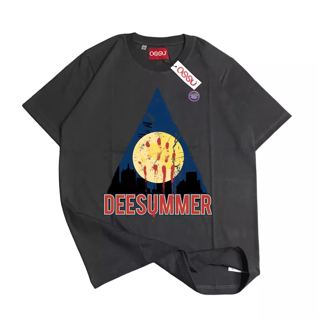 Ossu  x DEESUMMER Triangle Moon Dark Grey Tshirt