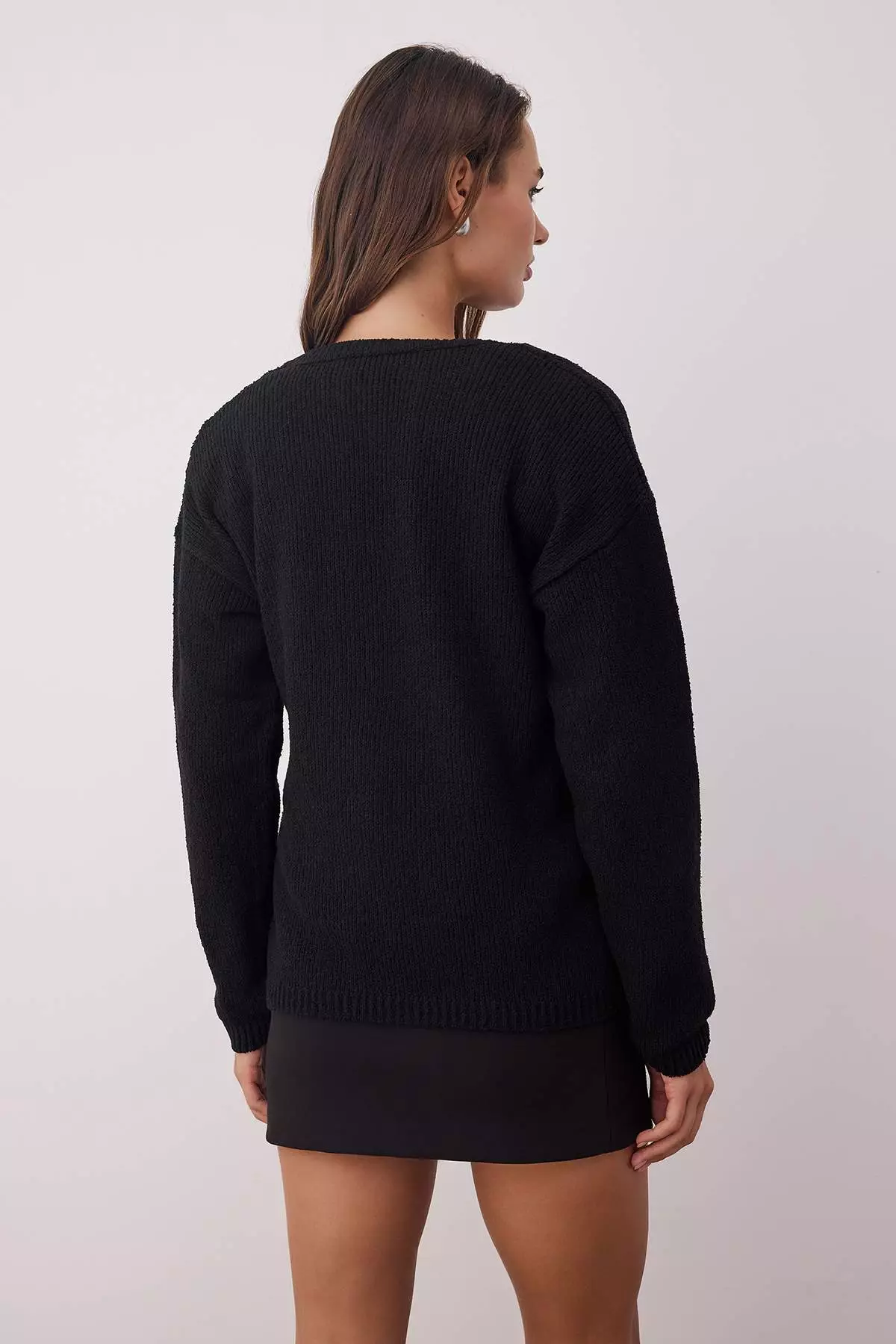 Black More Sustainable Cotton Oversized Knit Sweater