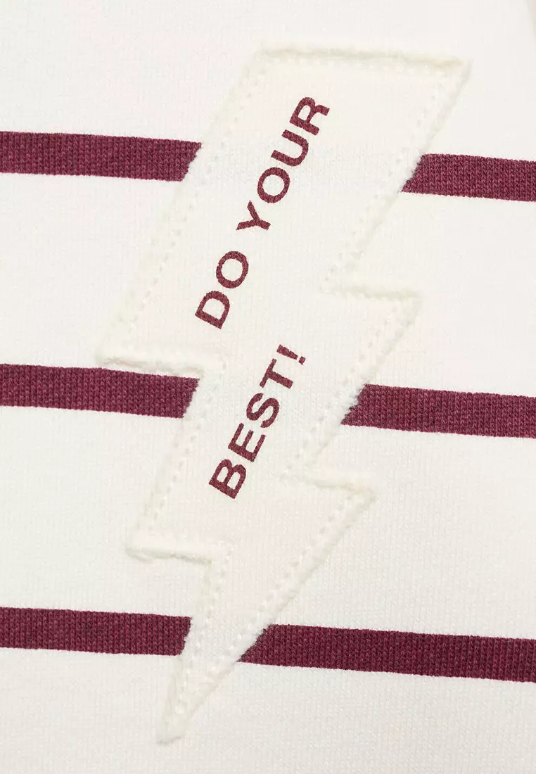 Embroidery Striped Sweatshirt