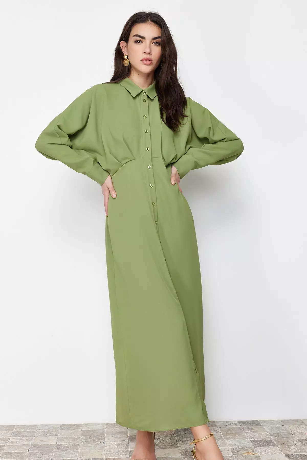 Buttoned Shirt Dress