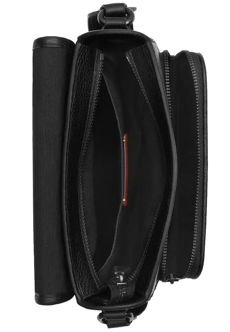 Sullivan Flap Crossbody Bag In Signature Canvas in Charcoal/ Black CZ396