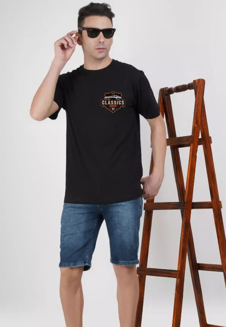 Classic Speed Graphic Black  Cotton Short Sleeve Essential T-Shirt