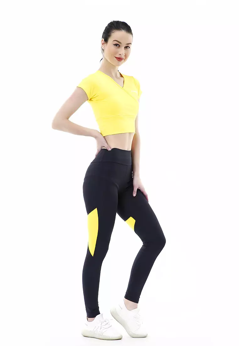 Jovita One Set Atasan Bawahan Baju Senam Aerobik Relaxed Fit - Kuning