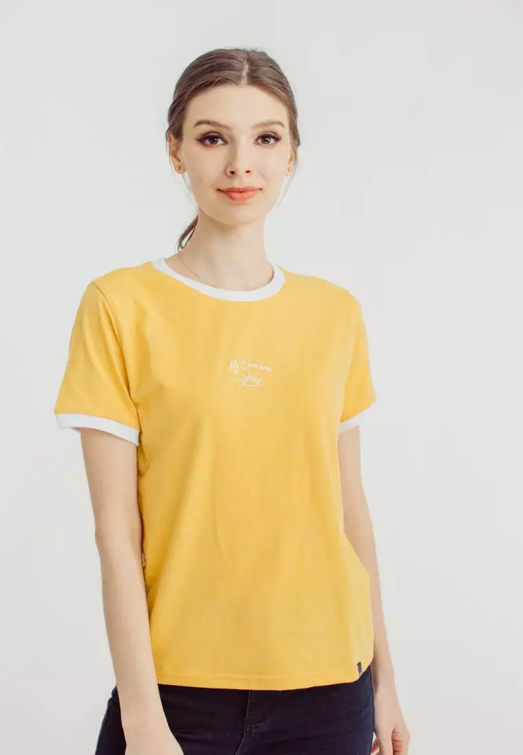 Buy Mossimo Mossimo 86 Spectra Yellow with Original Embossed Classic Fit  Tee 2024 Online