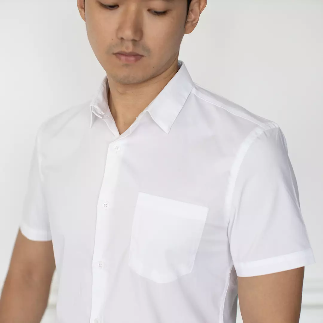 Kemeja Tangan Pendek Formal Stretch Oxcon White