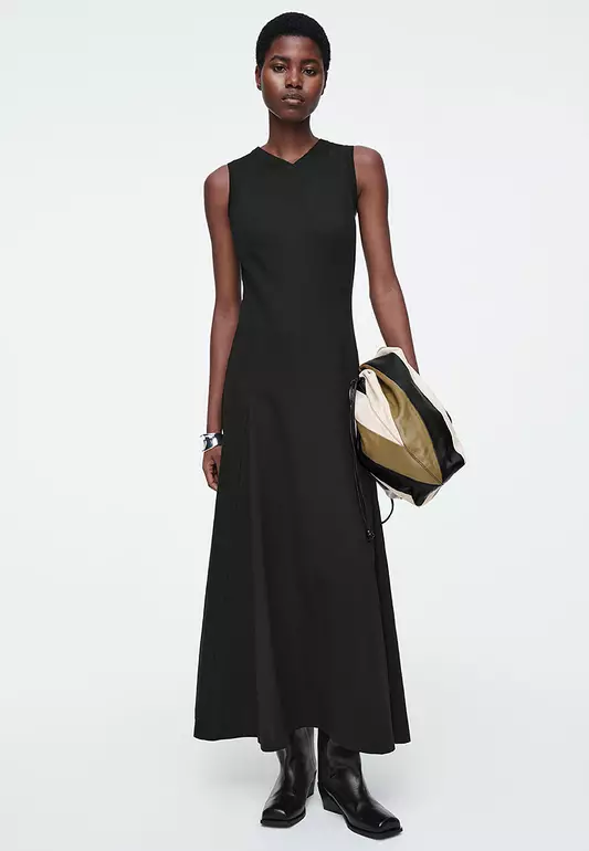 Flared Jersey Maxi Dress