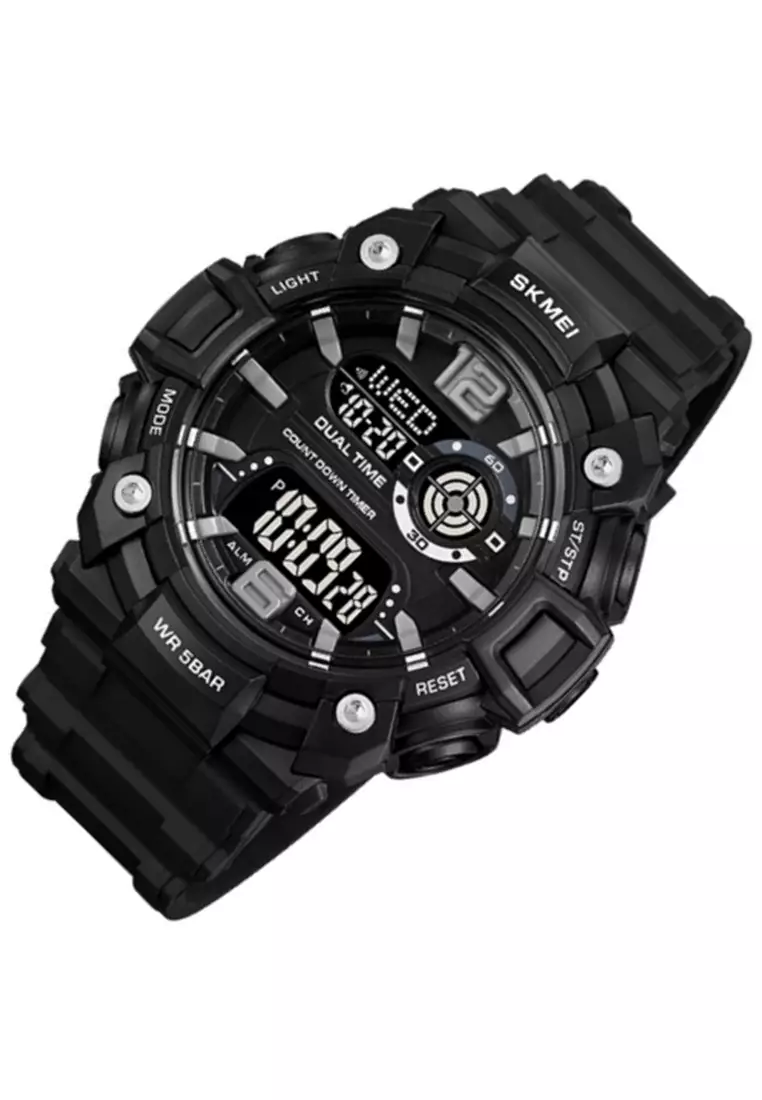 Jam Tangan Digital Pria Waterproof Many Function Strap Tali Material PU Silicone DV01 ORIGINAL