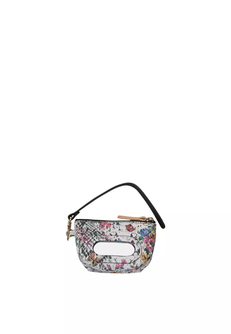 Mirror Zip Pouch - Snake Printed White