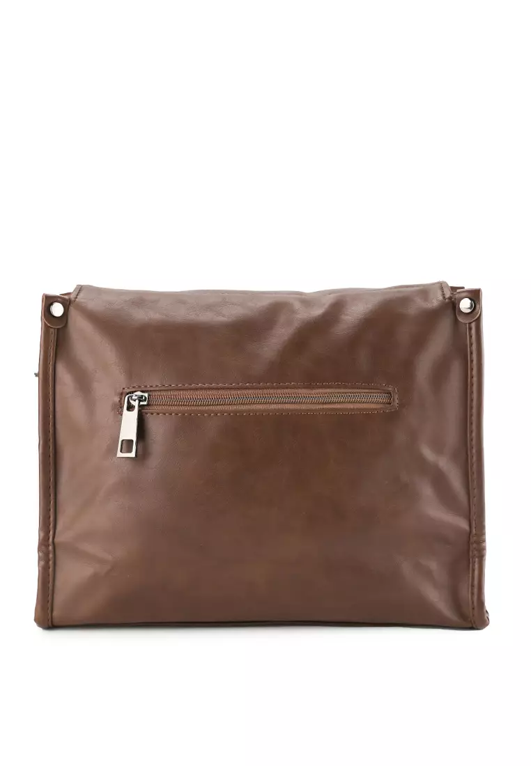 Distressed Leather Concept Crossbody Bag