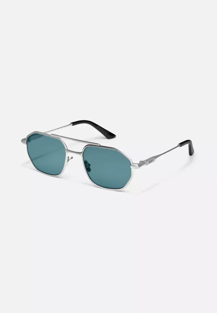 En Route Sunglasses - Brushed Silver/Turquoise