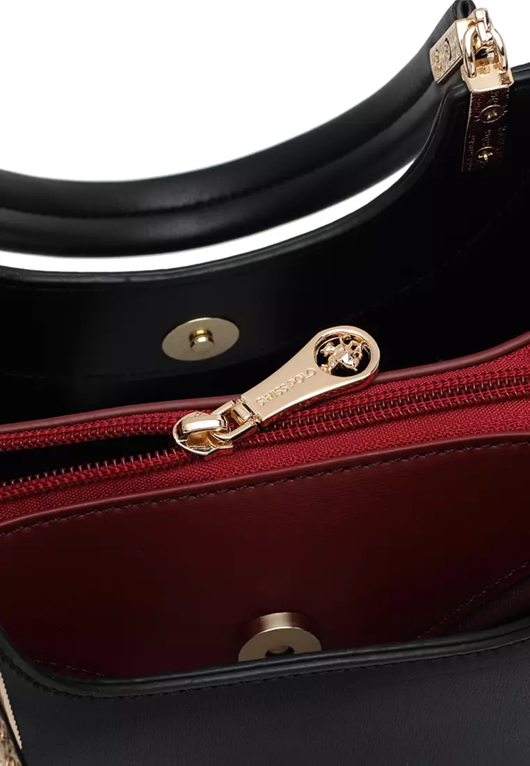 Women's Top Handle Bag / Sling Bag / Crossbody Bag - Black