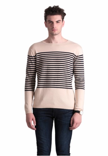 Cream stripes sweater