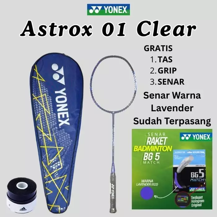 Raket Badminton Yonex Astrox 01 Clear GRATIS Senar, tas dan grip hitam