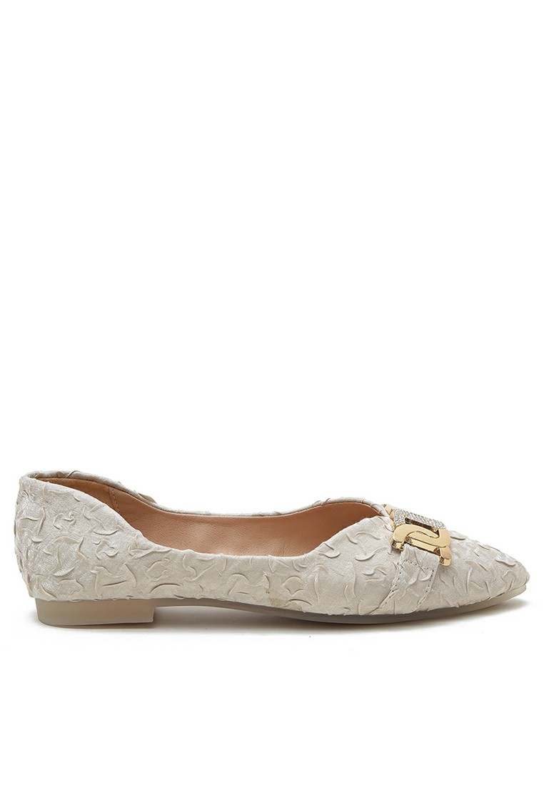Metal Buckle Pleated Ballerinas YLT222-20
