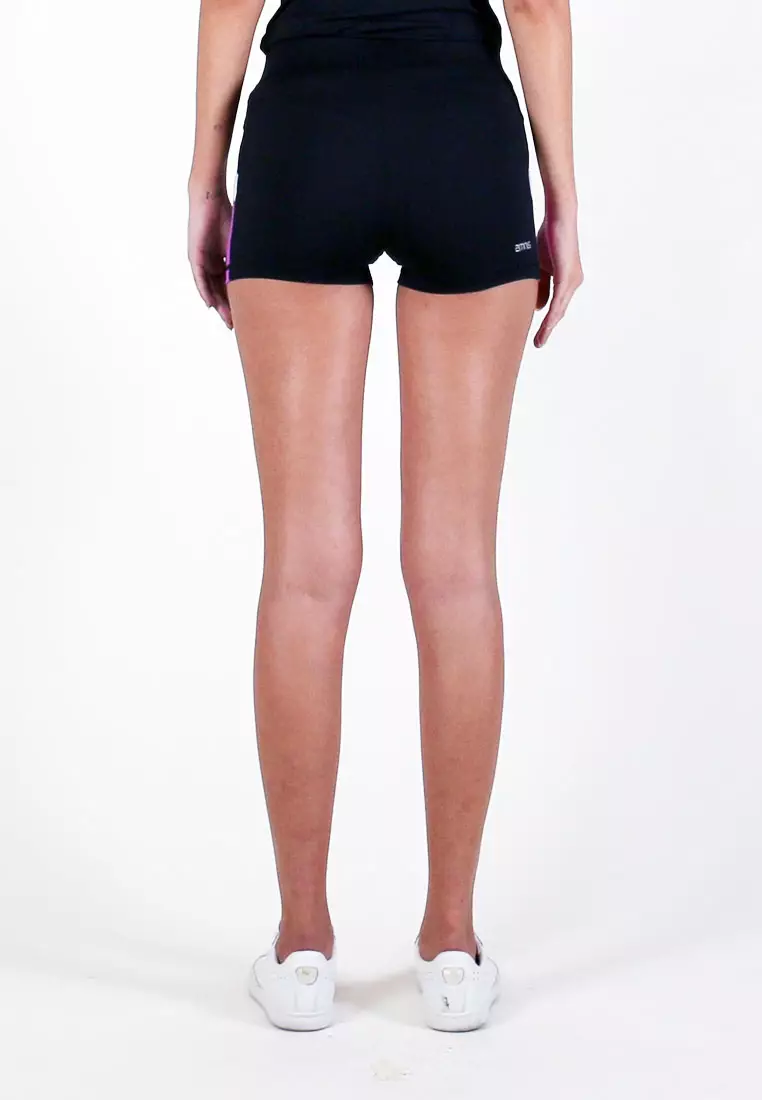Women Flex Shorts (Black/Purple)
