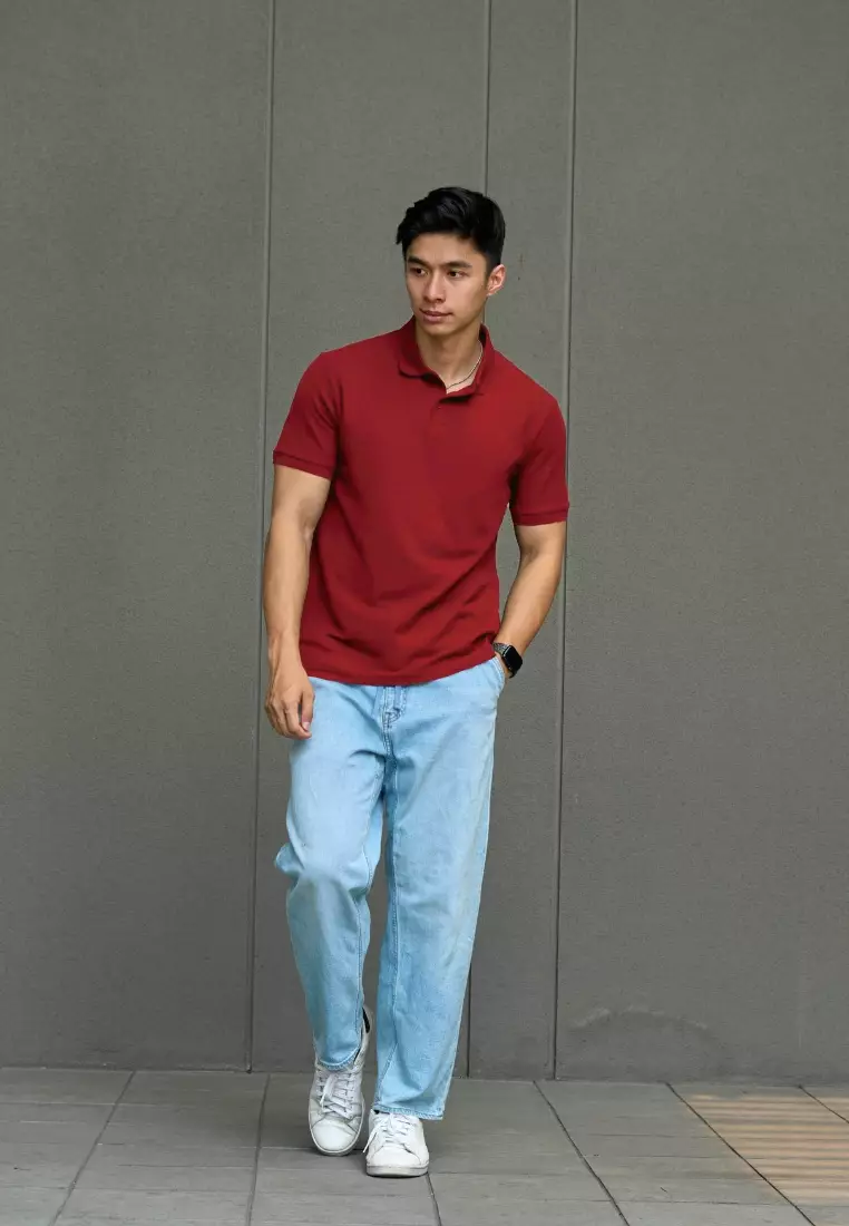 Kale Park Maroon / Kaos Polo Pria Lengan Pendek Kerah / Polo Shirt Slim Fit