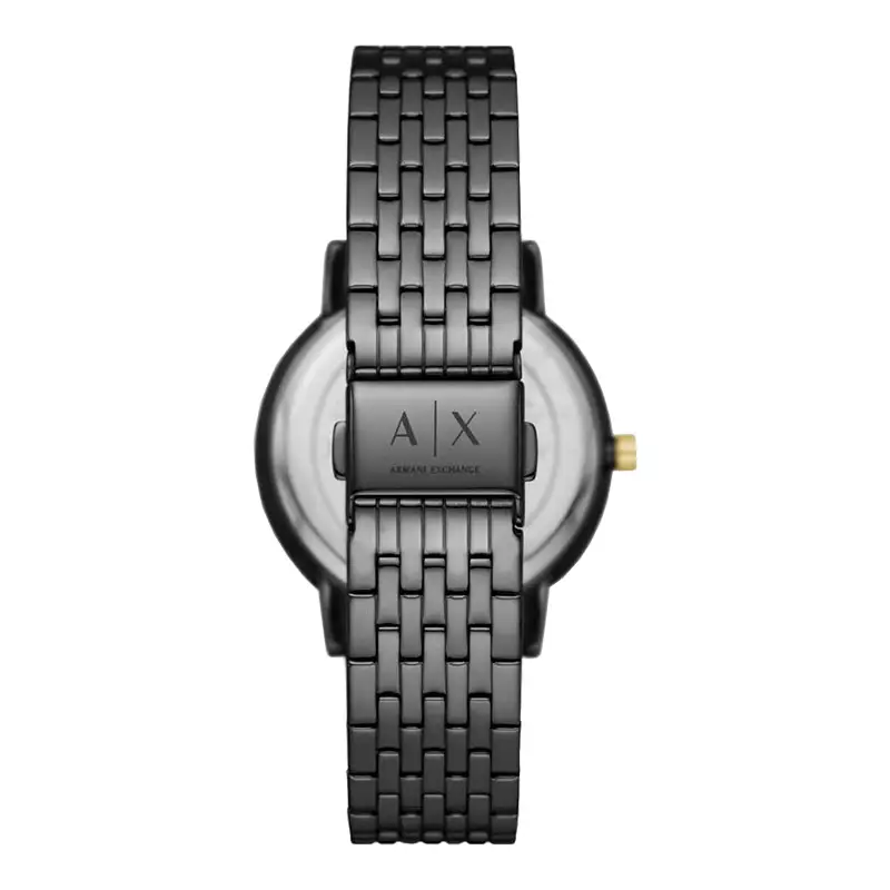 Jam Tangan Wanita Armani Exchange AX5587 Ladies Moonphase Black Dial Black  Stainless Steel Strap