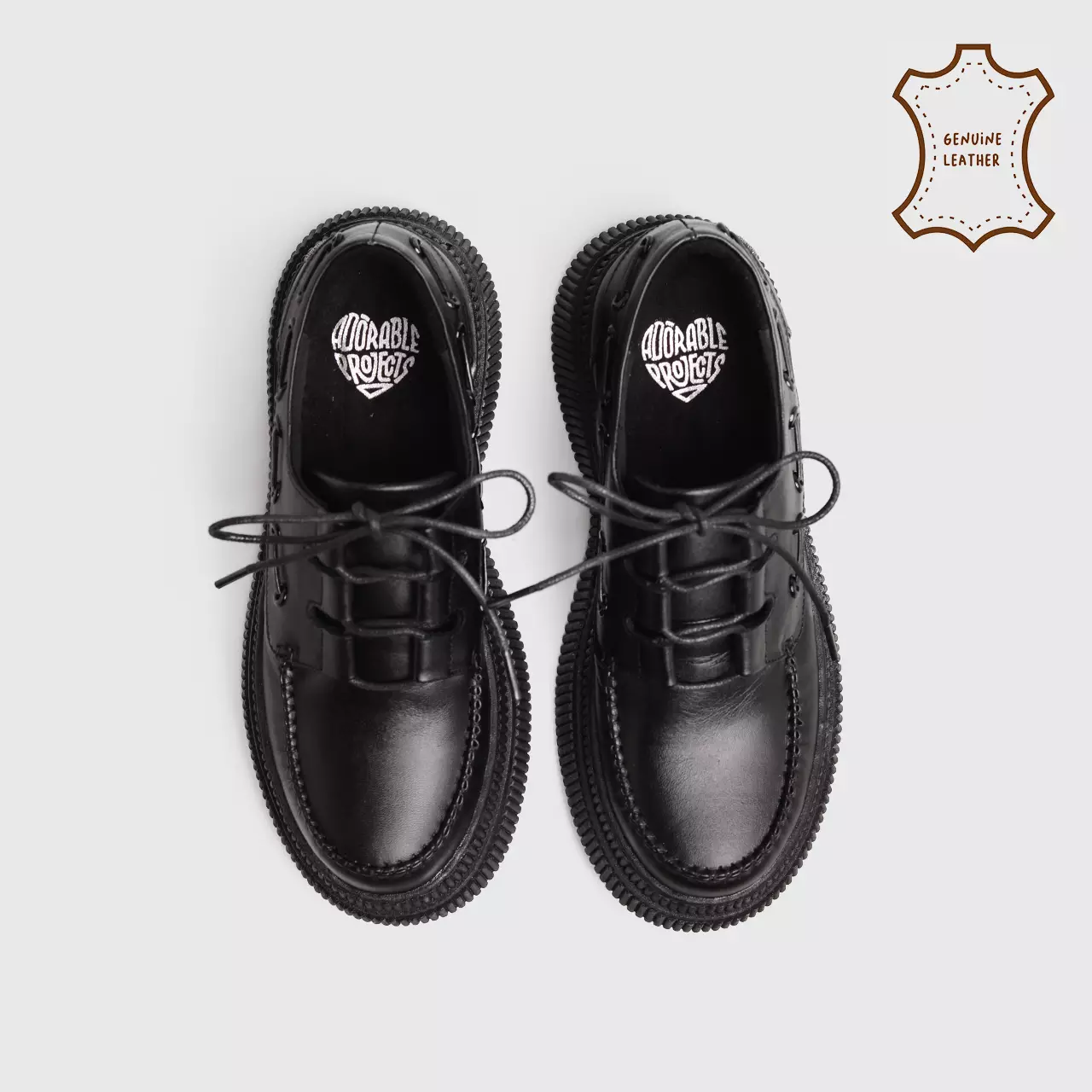 Zalica Platform Genuine Leather Black