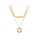 Glamorousky silver Fashion Personality Plated Gold Geometric Square Pendant with Double Layer Necklace 57E23ACBE76150GS_1
