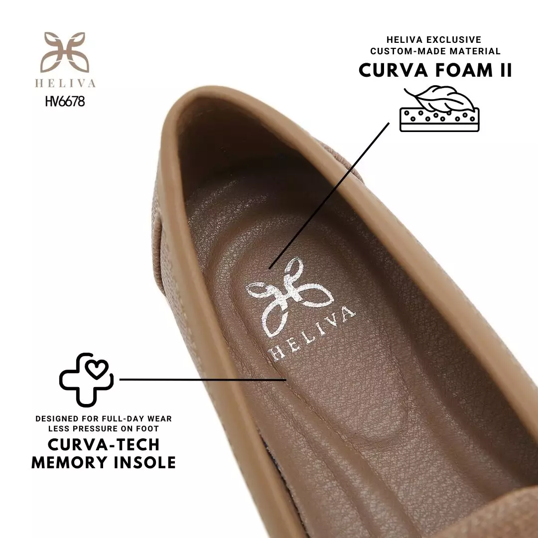 Heliva Esha Elegant Linen-Textured Loafers with 2cm Sole Casual Slip-On Comfort HV6678