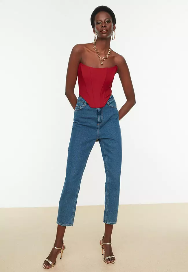 Bustino Strapless Trendyol Salmon - Donna, 88% Poliestere 12% Elastan | Moda Turca - Foto 8