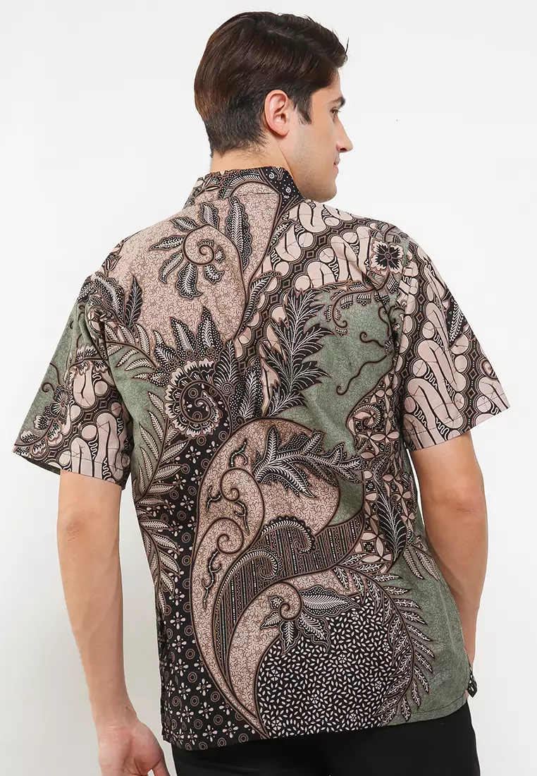 Agler Kemeja Batik Premium Pria Casual Modern Lengan Pendek