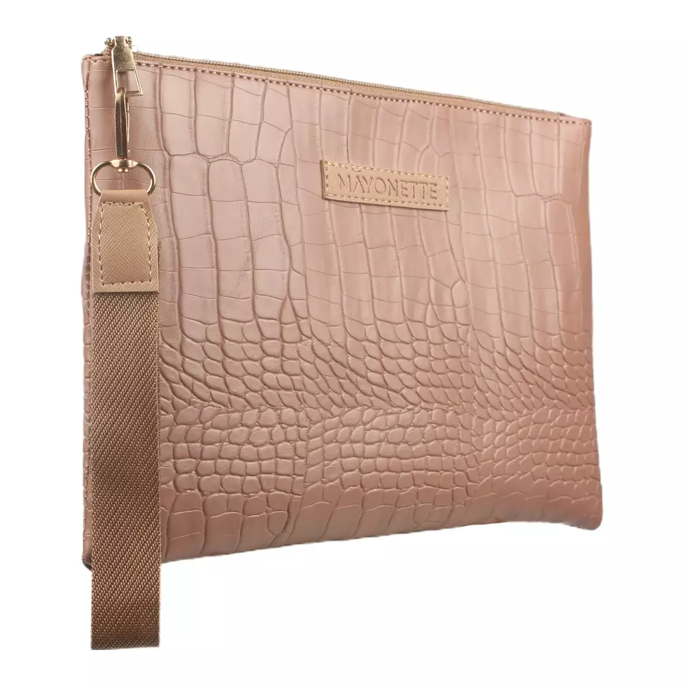 MAYONETTE Tinny Croco Pouch Dompet Wanita Terbaru 2022 Import Korea Tas Croco Wanita - Mocca