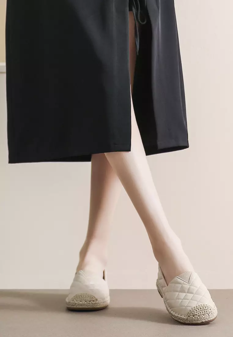 Rhombus texture Synthetic Leather Espadrilles WW221-1