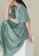 We Enjoy Simplicity green Iva Collar Pleated Long Dress (Teal Green) D289CAA76882EAGS_3