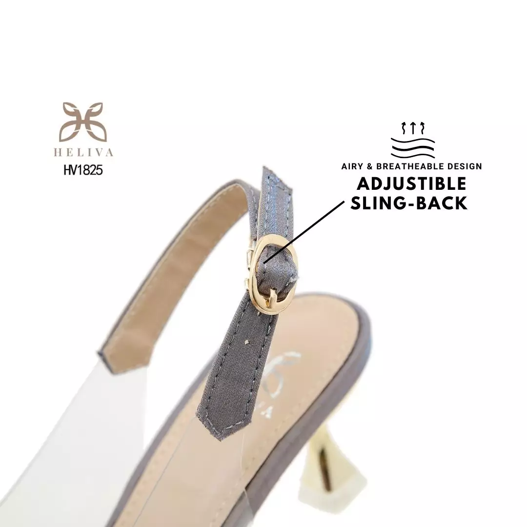 Heliva Raisa High Heels Crystal Satin Sling Back Sol 5.5cm