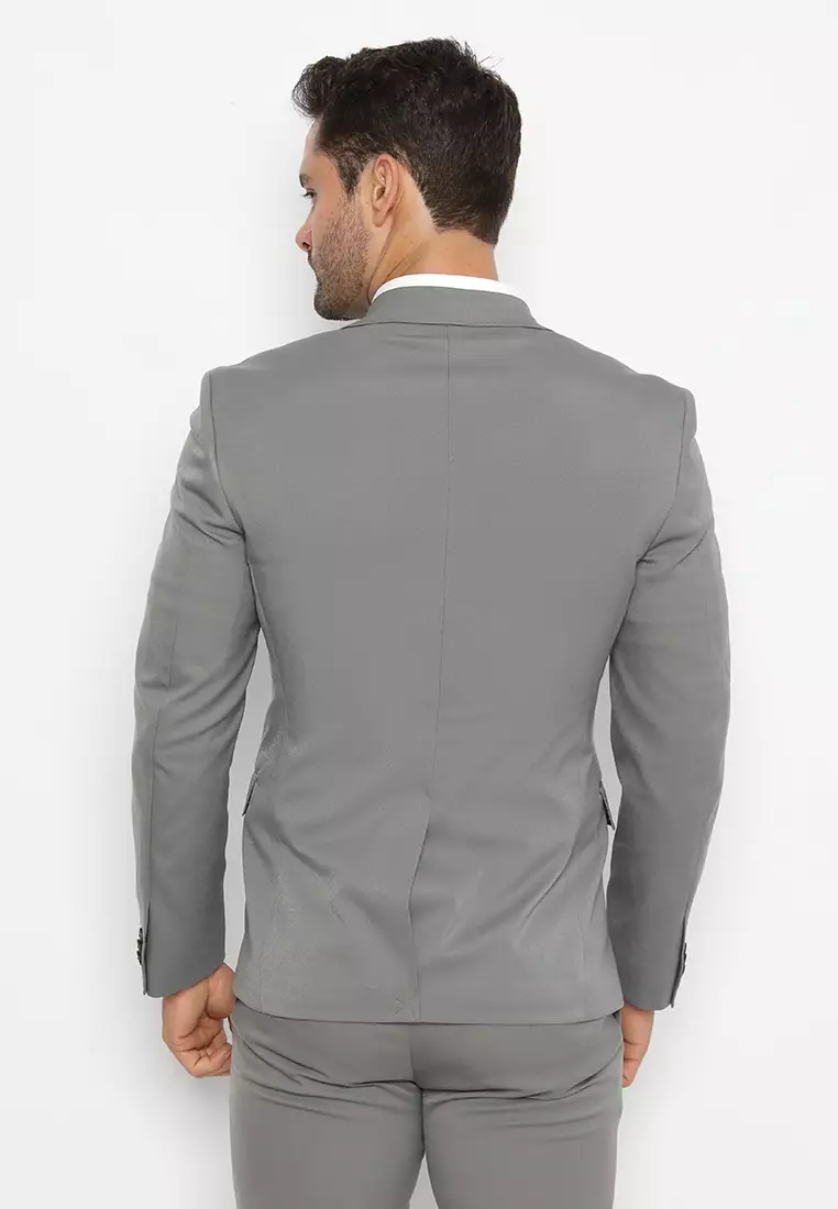 Jobb Bellmore-T1 Jas Pria Slim Fit Light Grey