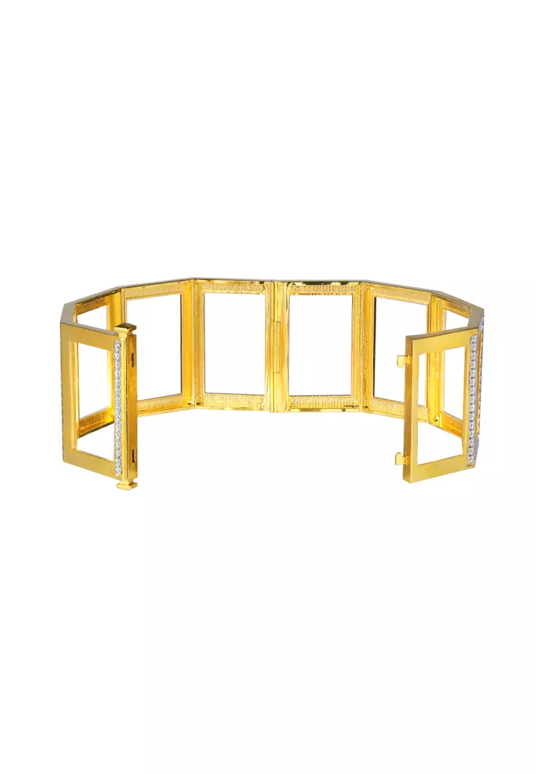 TOMEI Diamond Cut Collection Bangle, Yellow Gold 916