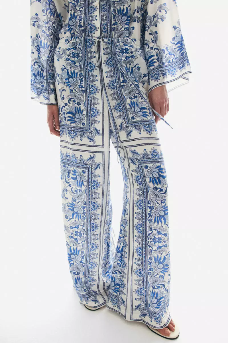 Wide drawstring trousers