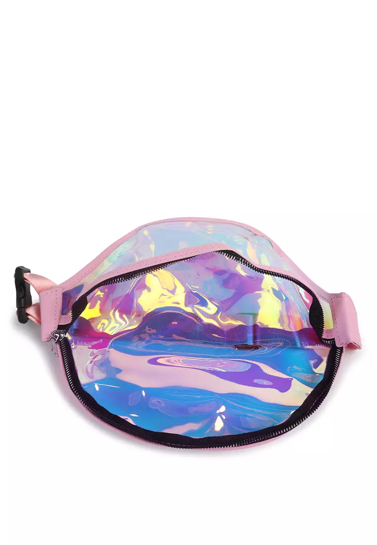 Holographic pink fanny pack hot sale