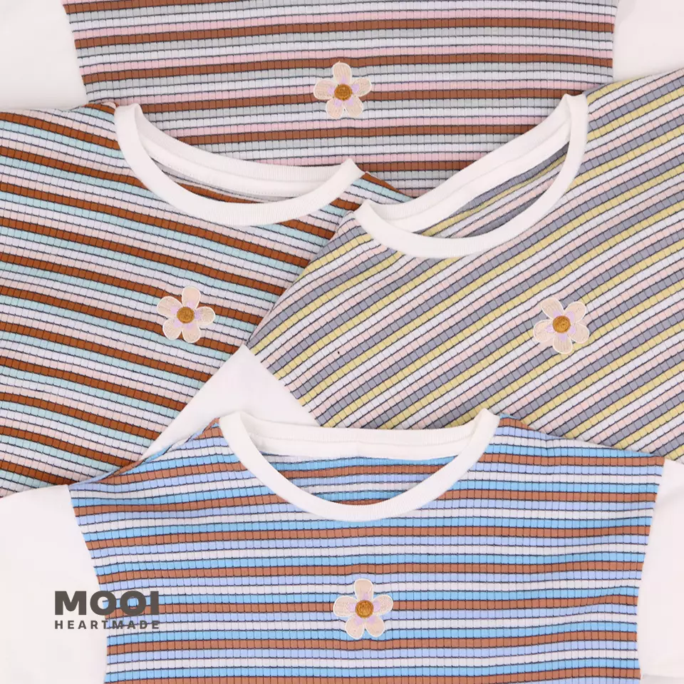 Mooi Atasan Anak Perempuan Chisa Striped Tee - Blue