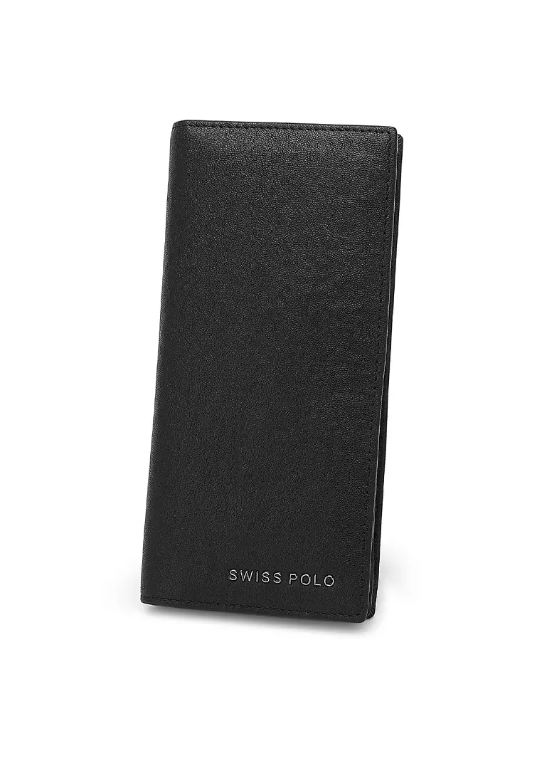 Men's Genuine Leather RFID Blocking Fortune Long Wallet - Black
