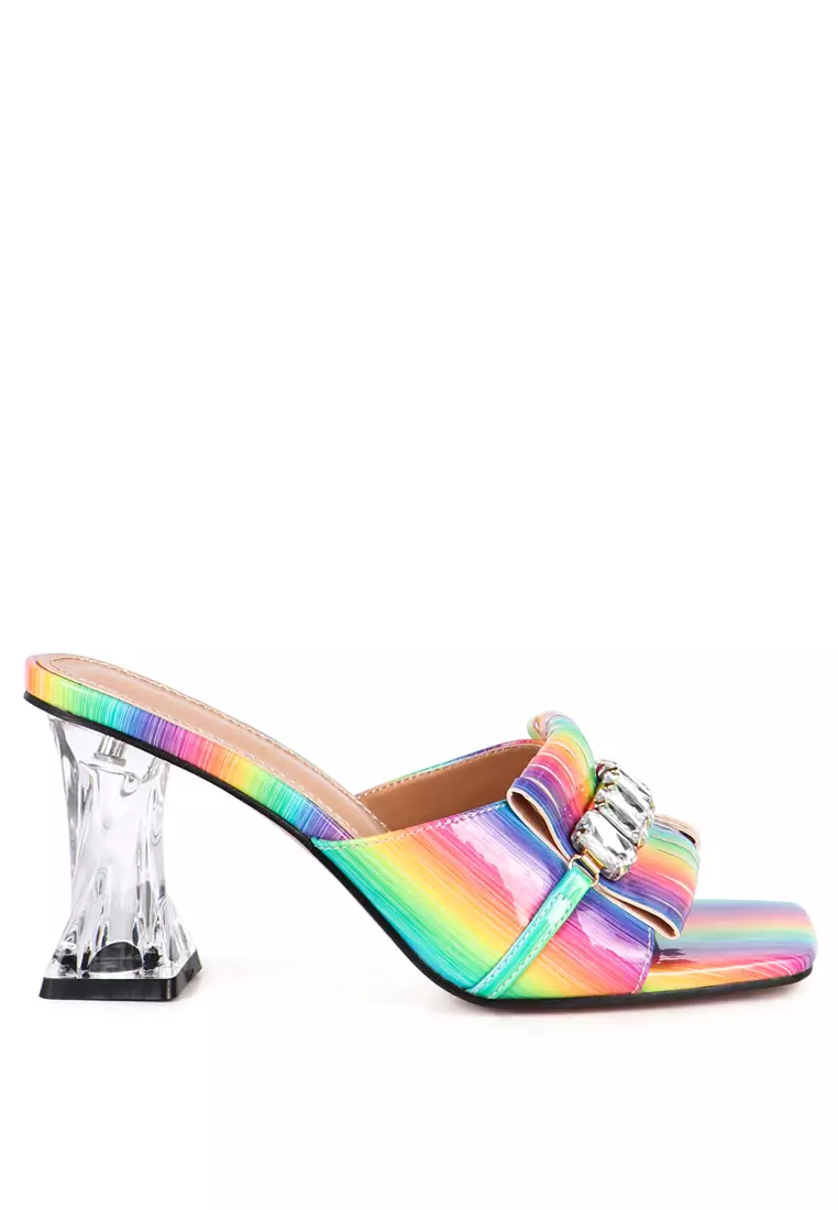 Discount on London Rag  shoes - SKU: Rainbow Clear Heel Jewel Sandal