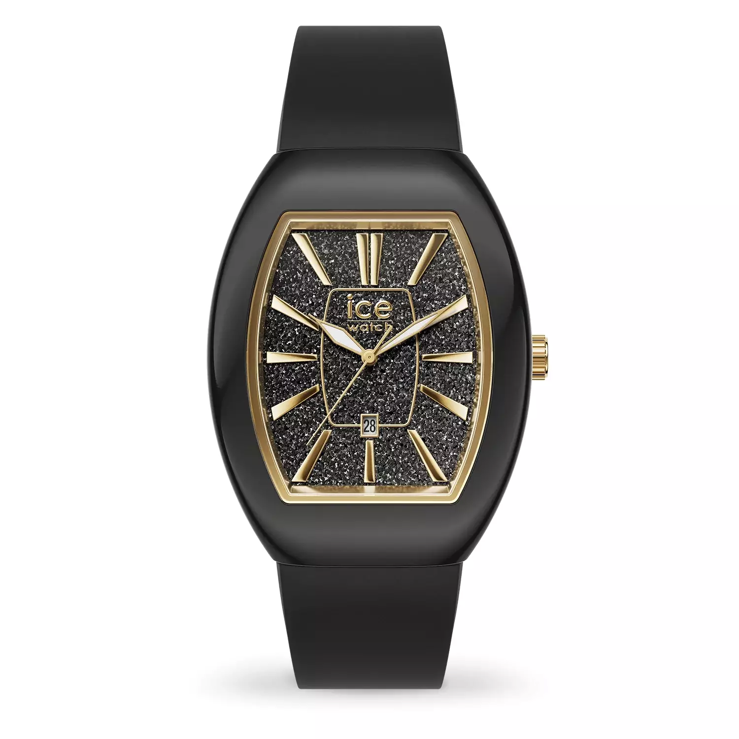 Jam Tangan Wanita Ice Watch ICE Boliday Dome - Black Glitter Gold 35mm [024030]