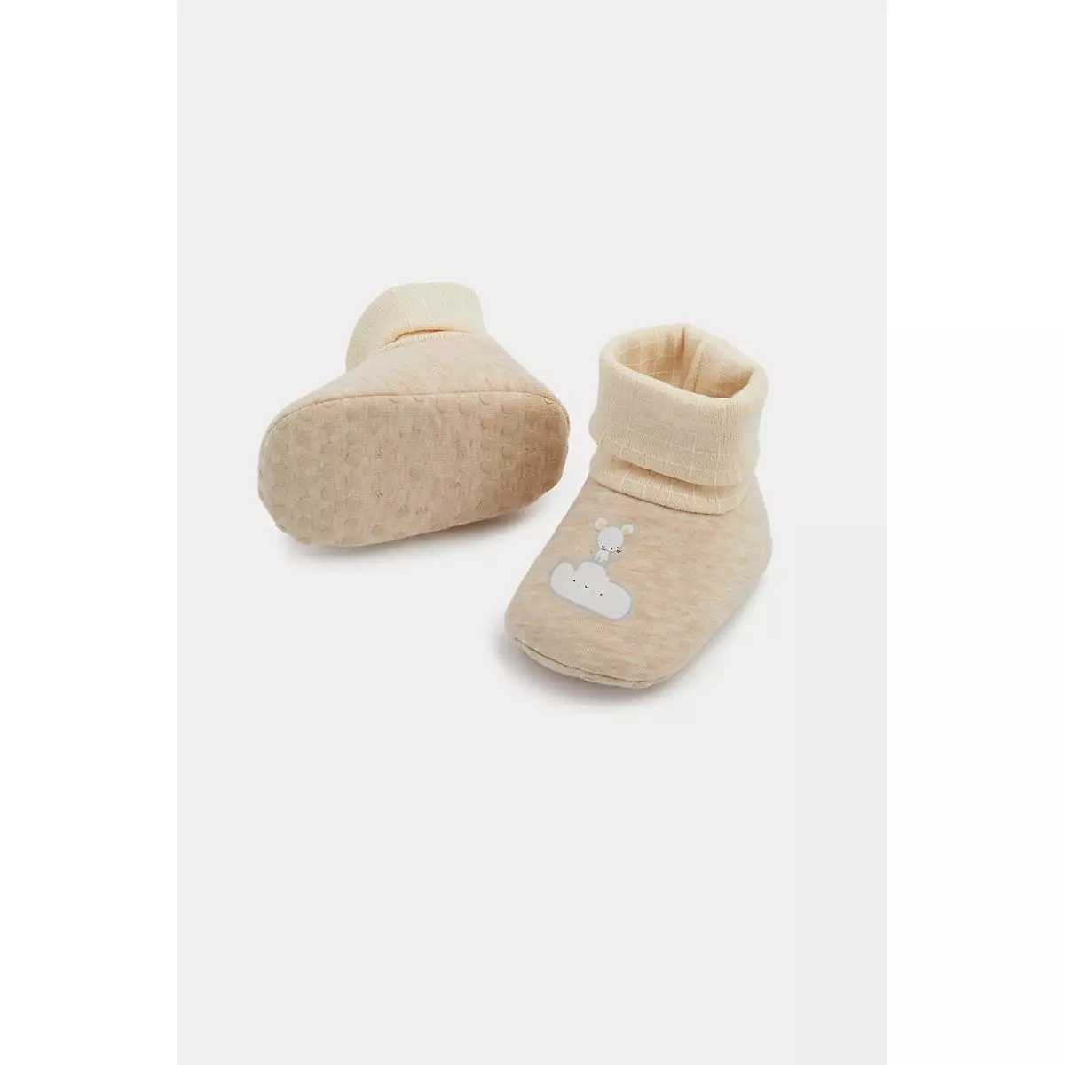 Mothercare Bear and Mouse Sock-Top Baby Booties - 3 Pack - Sepatu Bayi Unisex (Coklat)