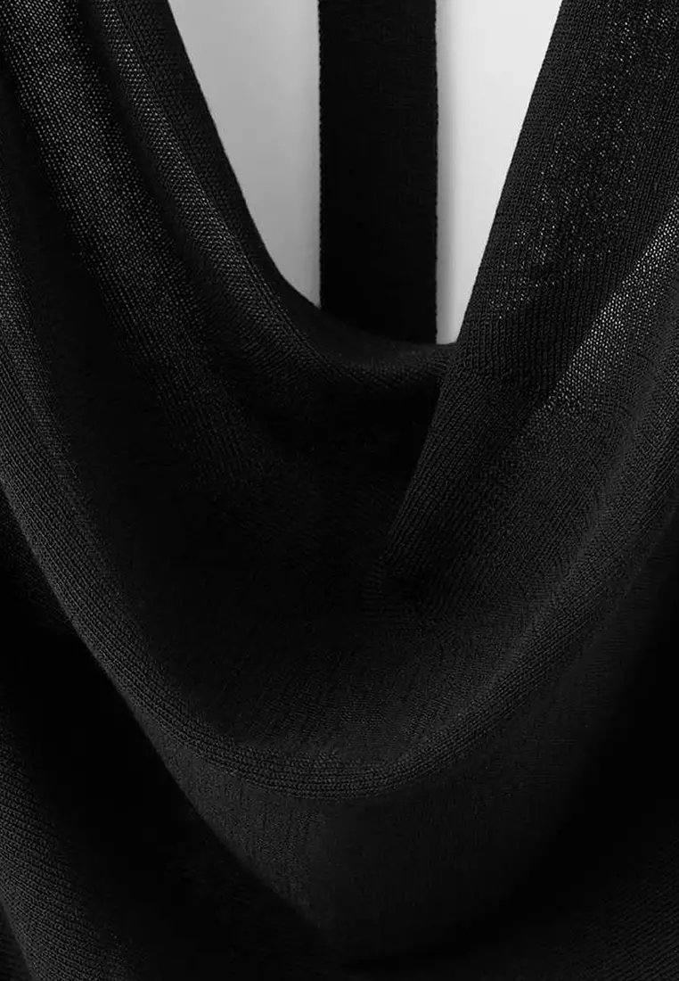 Fine-Knit Draped Top