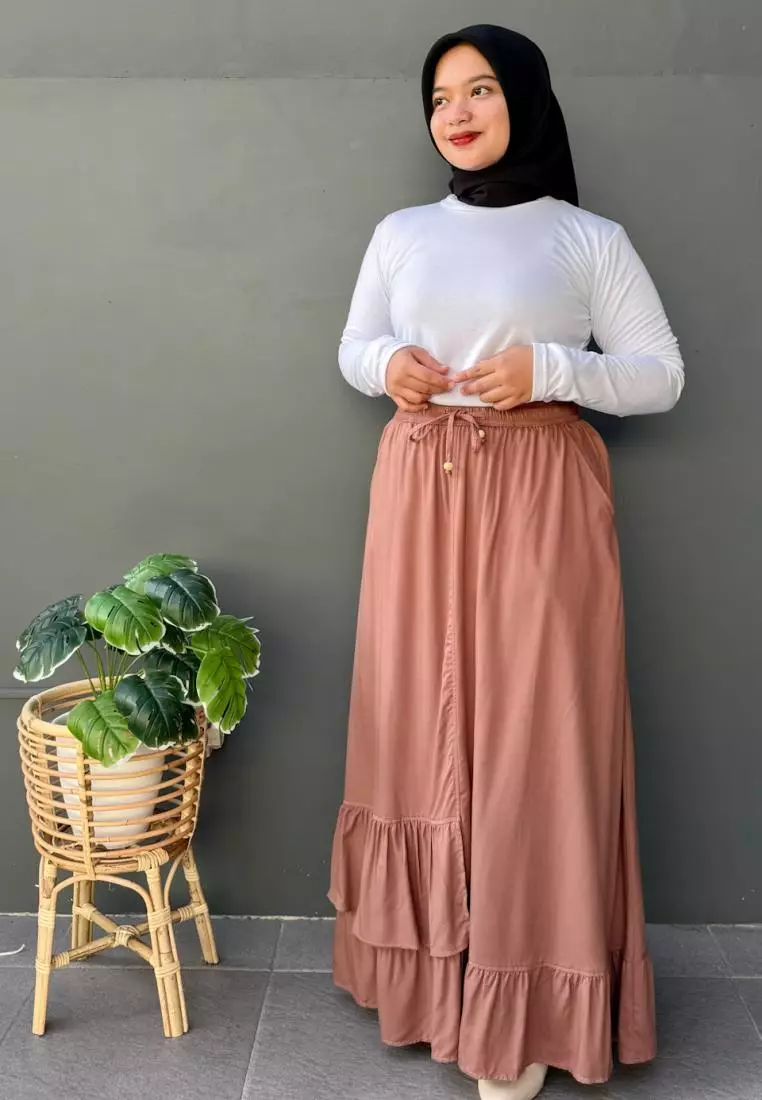 Inayah A-Line Skirt (Rok Panjang Katun Muslimah Bawah Lebar)