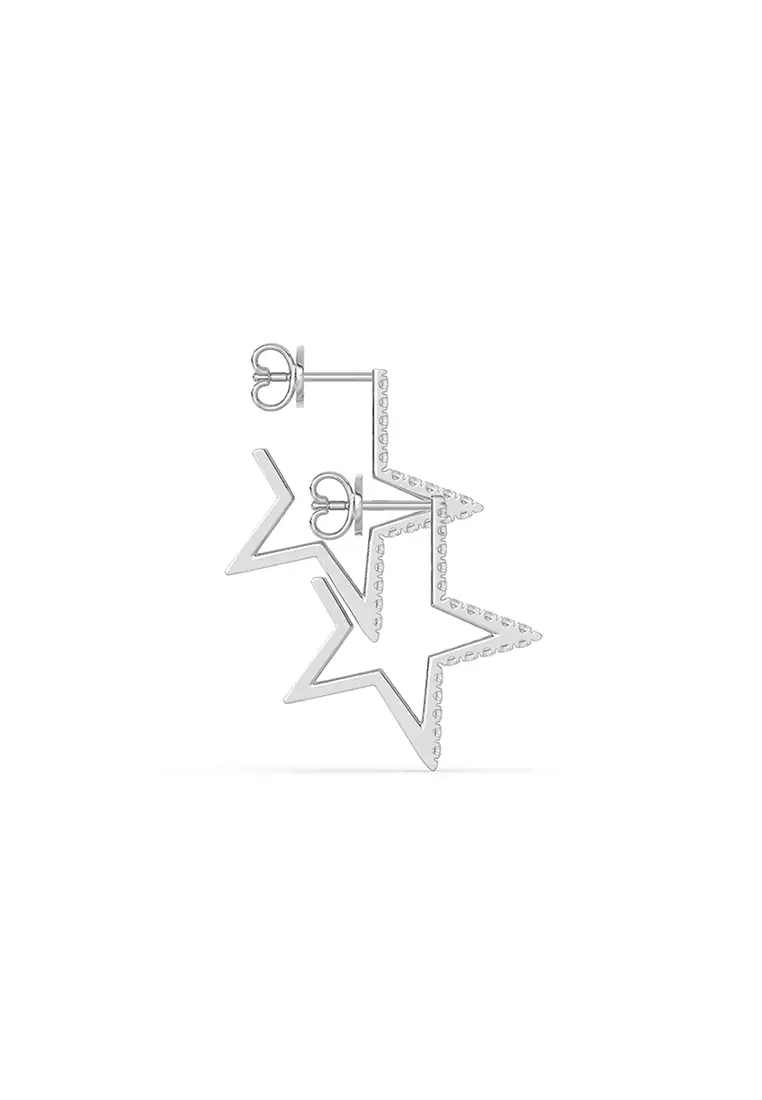 Starlight Edge Hoop Earrings in 14K White Gold D/E-VVS/VS (0.50ct TDW)