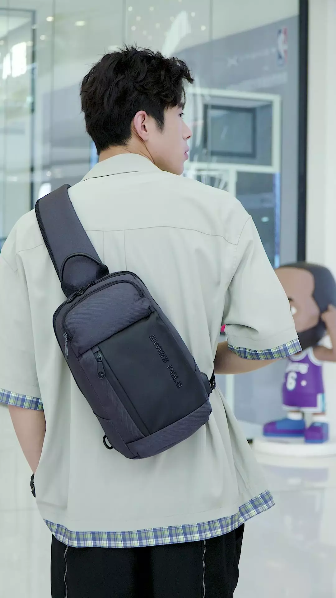 Men's Waist Bag / Belt Bag / Chest Bag - Biru