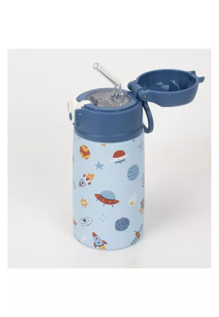 Oasis Kids Water Bottle with Sipper Silicone Straw 400ML - Galactic Space