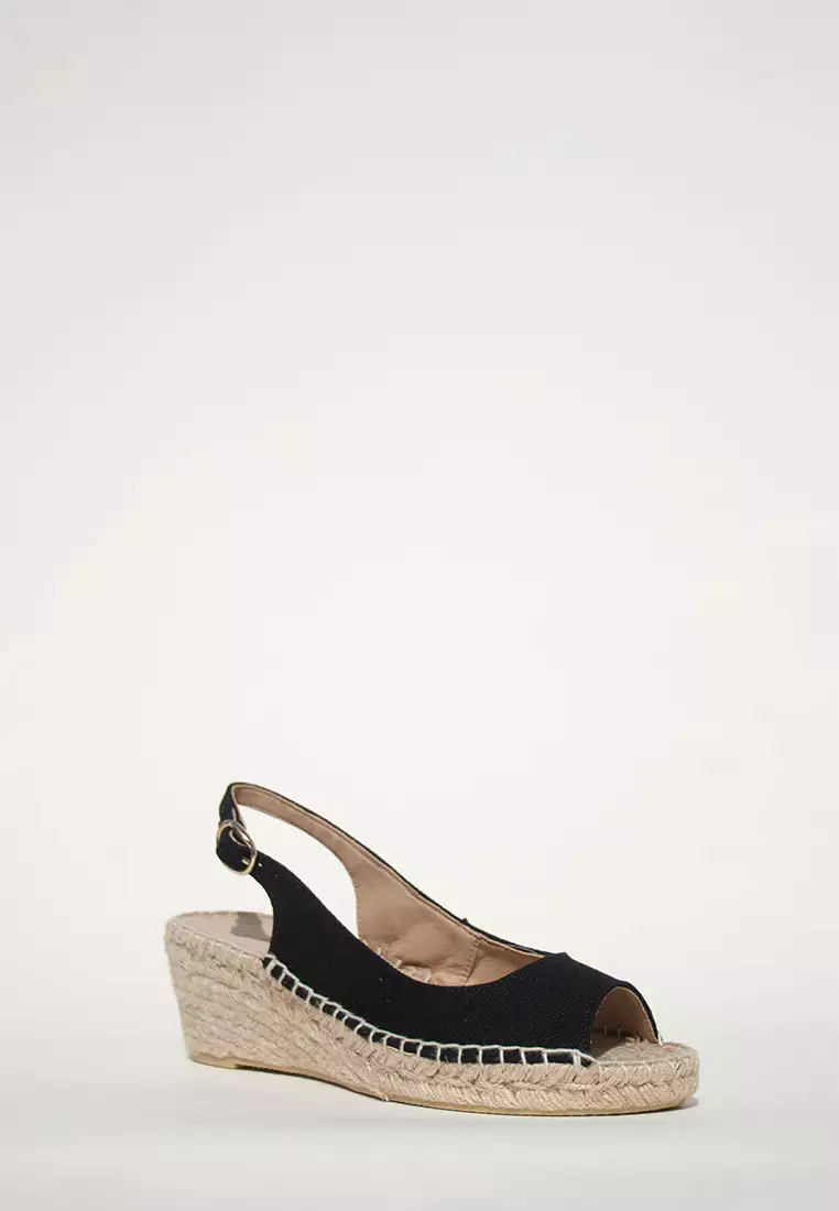 Discount on Espadril  shoes - SKU: Barbara Wedges Black