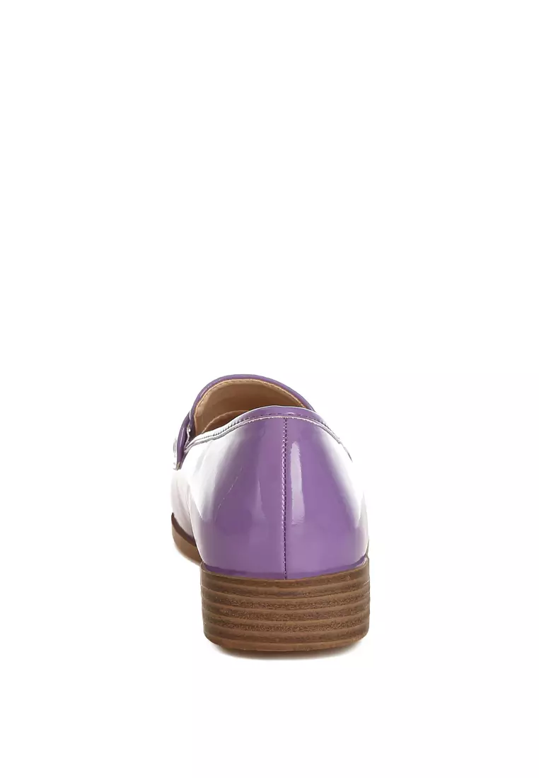 Sepatu Detail Tali Penny dalam Warna Lilac